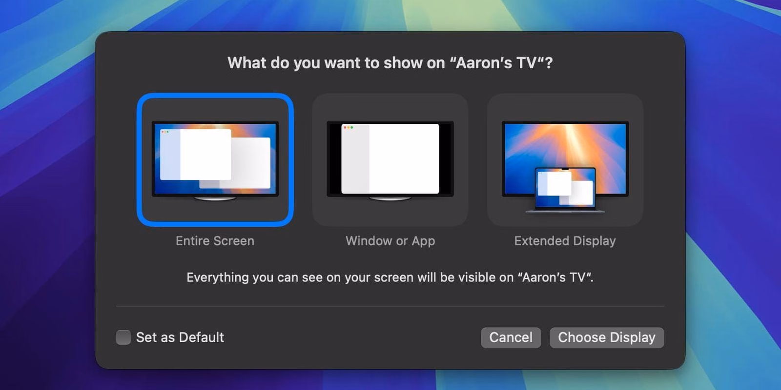 В macOS Sequoia 15.2 Beta появились новые опции AirPlay 1 macos sequoia 15 2 airplay