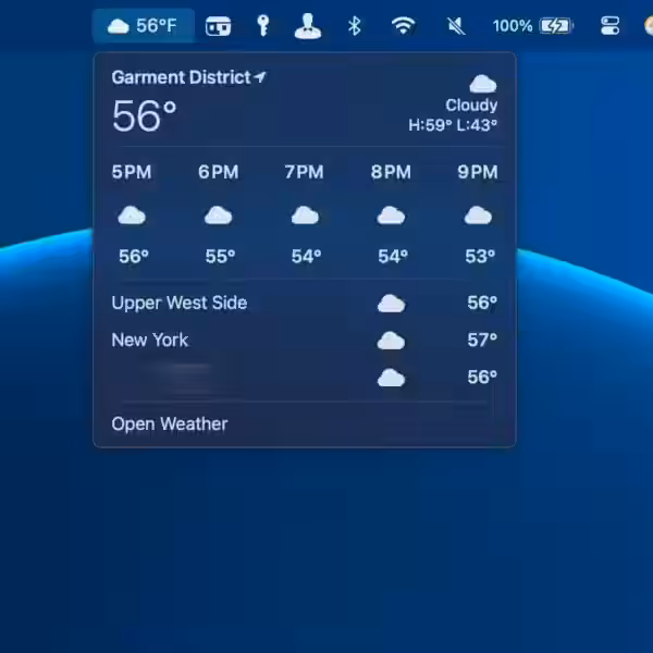 macos sequoia weather menu bar