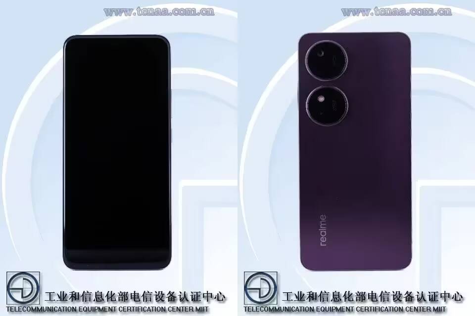 Смартфон Realme RMX3942 спереди и сзади