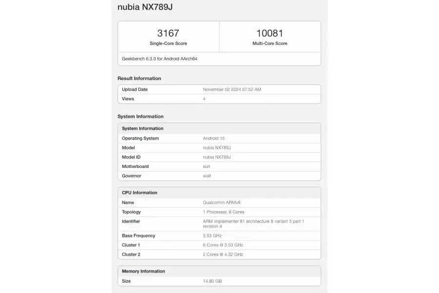 red magic 10 pro geekbench
