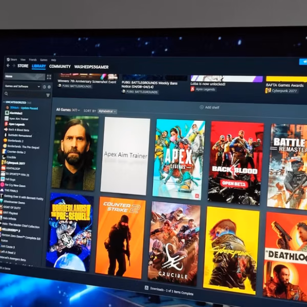 steam on a gaming monitor