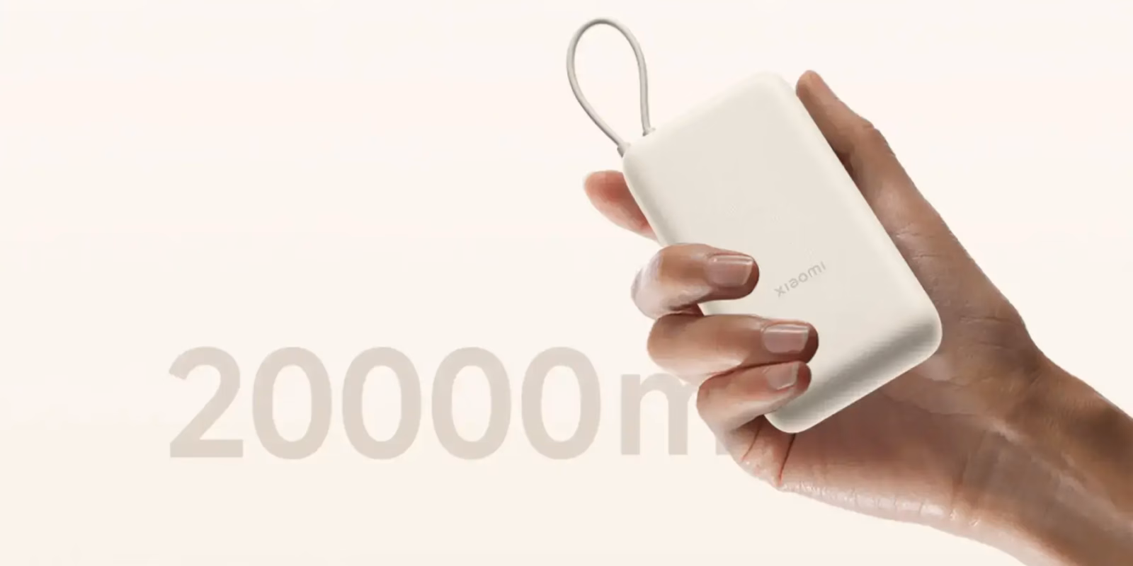 Xiaomi представила компактный 33W аккумулятор на 20 000 мАч со встроенным кабелем 4 xiaomi 33w 20000mah power bank integrated cable in hand 2048x1168 1