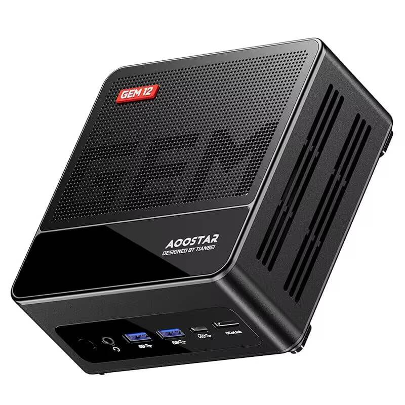 Мини-ПК Aoostar GEM 12 Max с вентиляционными решетками и портами USB