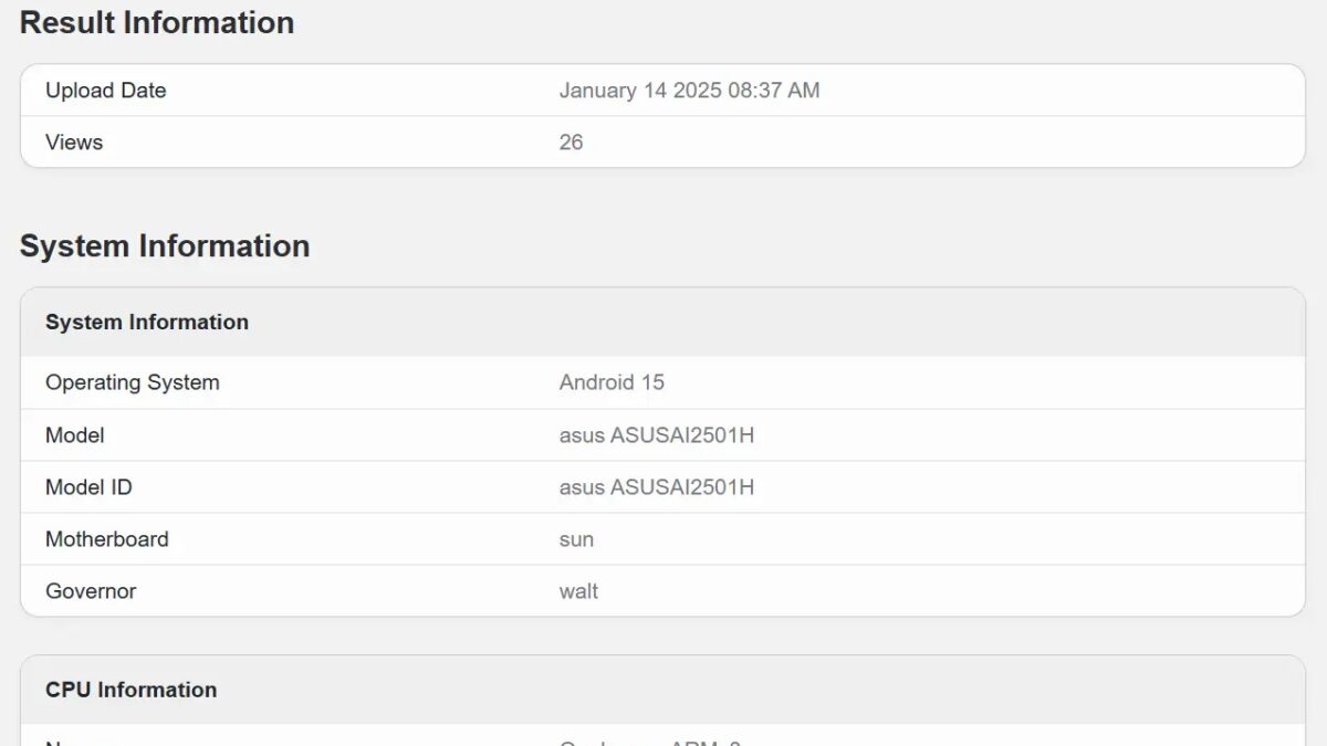 Asus Zenfone 12 Ultra прошёл тестирование в Geekbench 4 Asus Zenfone 12 Ultra