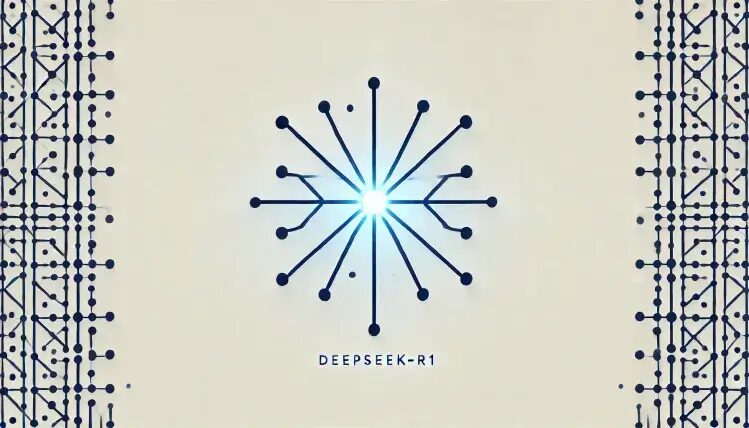 dall·e 2025 01 25 08.38.46 a minimalistic vector style illustration symbolizing deepseek r1s ai innovation. the design includes a single glowing node connected by a few thin