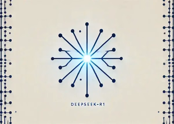 dall·e 2025 01 25 08.38.46 a minimalistic vector style illustration symbolizing deepseek r1s ai innovation. the design includes a single glowing node connected by a few thin