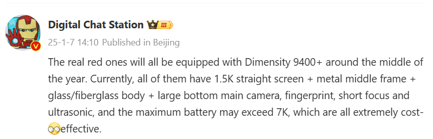 Redmi K80 Ultra: ключевые спецификации будущей новинки 5 Redmi K80 Ultra