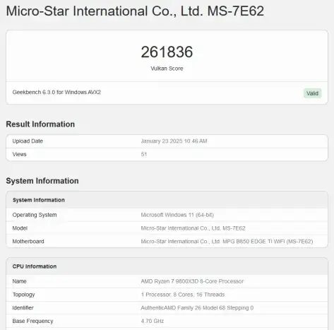 rtx 5080 leaked vulkan