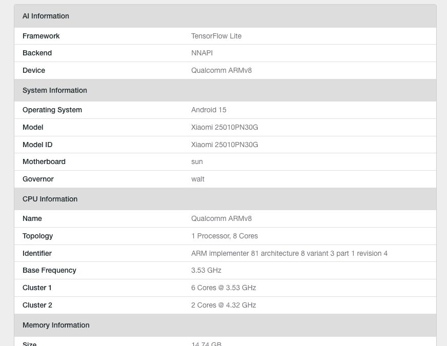 Xiaomi 15 Ultra прошёл тестирование в Geekbench 3 Xiaomi 15 Ultra