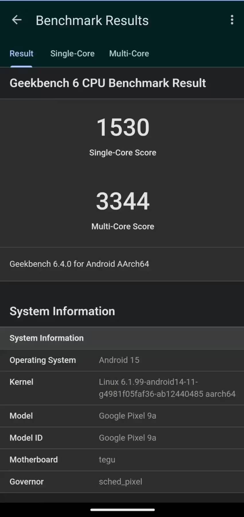 Google Pixel 9a засветился в тестах Geekbench и AnTuTu: что известно о производительности 1 Результаты теста Geekbench для Google Pixel 9a на Android 15