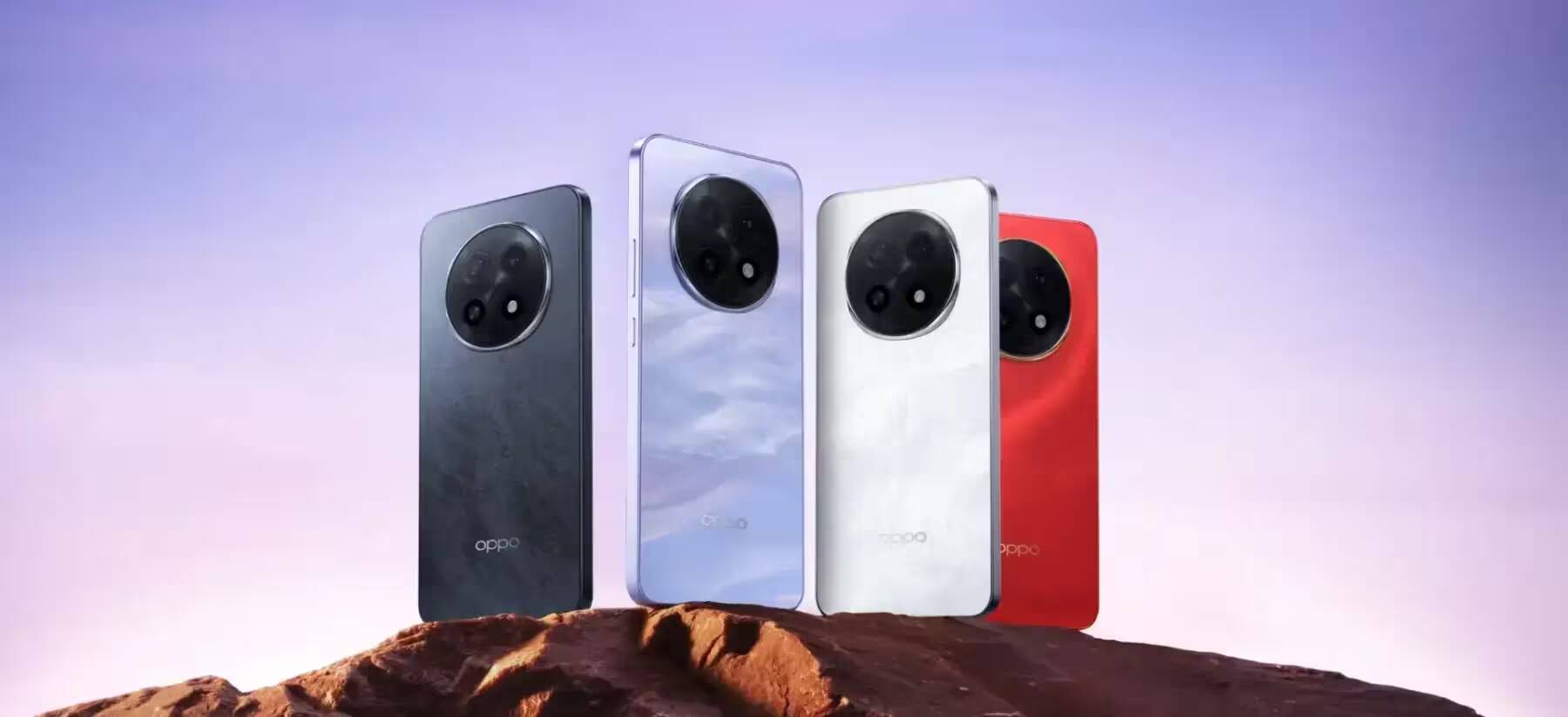 Модель Oppo F29 Pro на фоне неба и земли