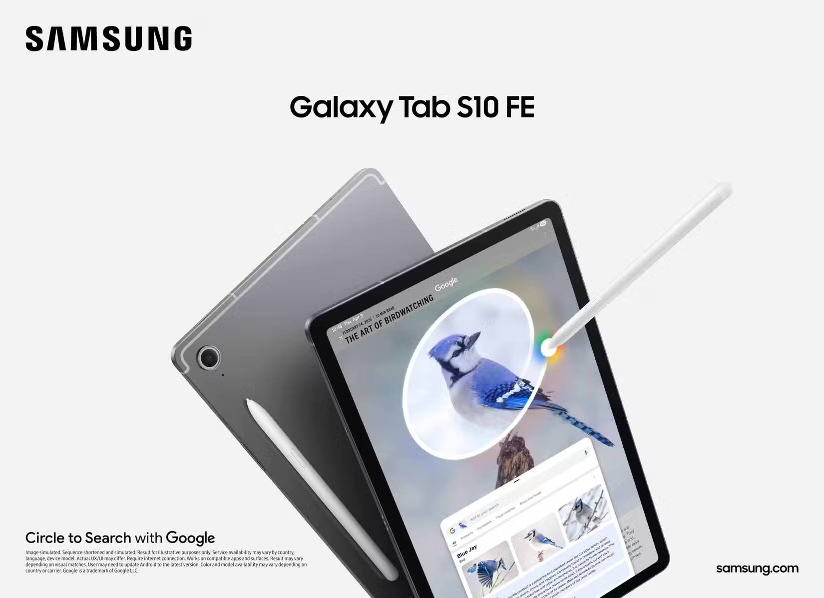 Планшет Samsung Galaxy Tab S10 FE с отображением интерфейса