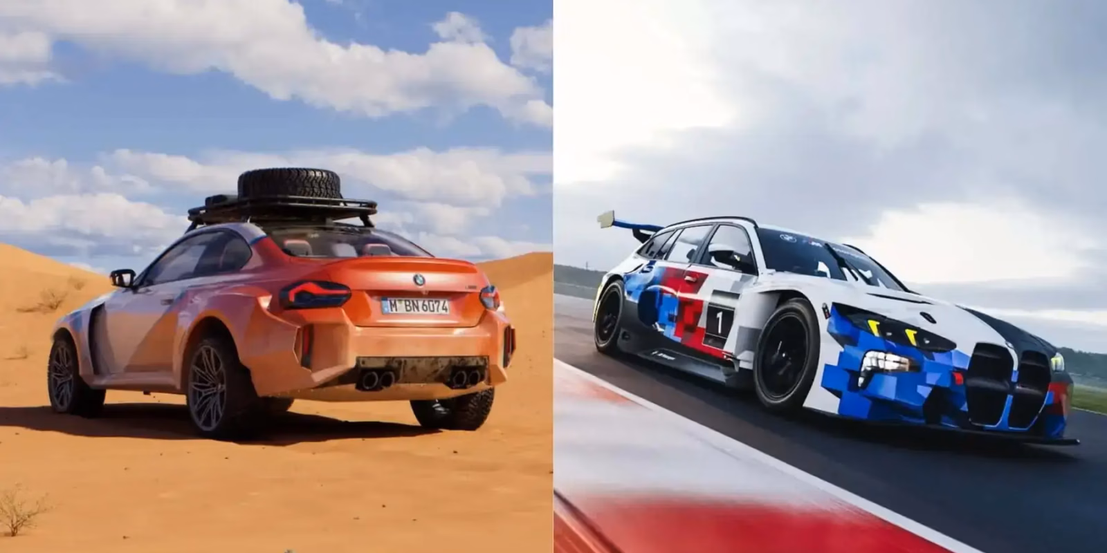 bmw m2 dakar and m3 touring gt3 evo