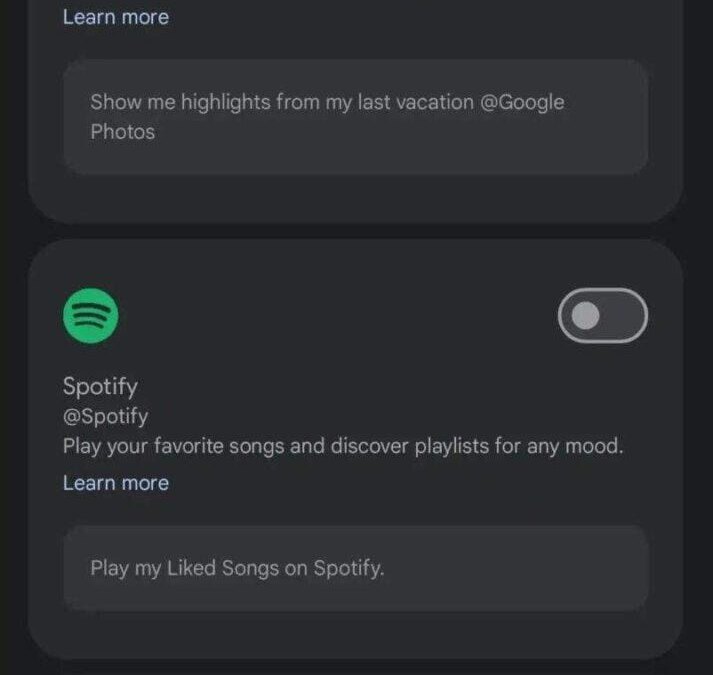 google gemini android app google photos integration toggle