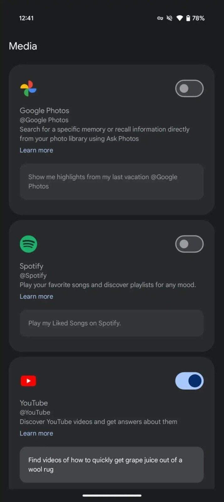 Gemini получил интеграцию с Google Photos: поиск воспоминаний голосом 4 google gemini android app google photos integration toggle