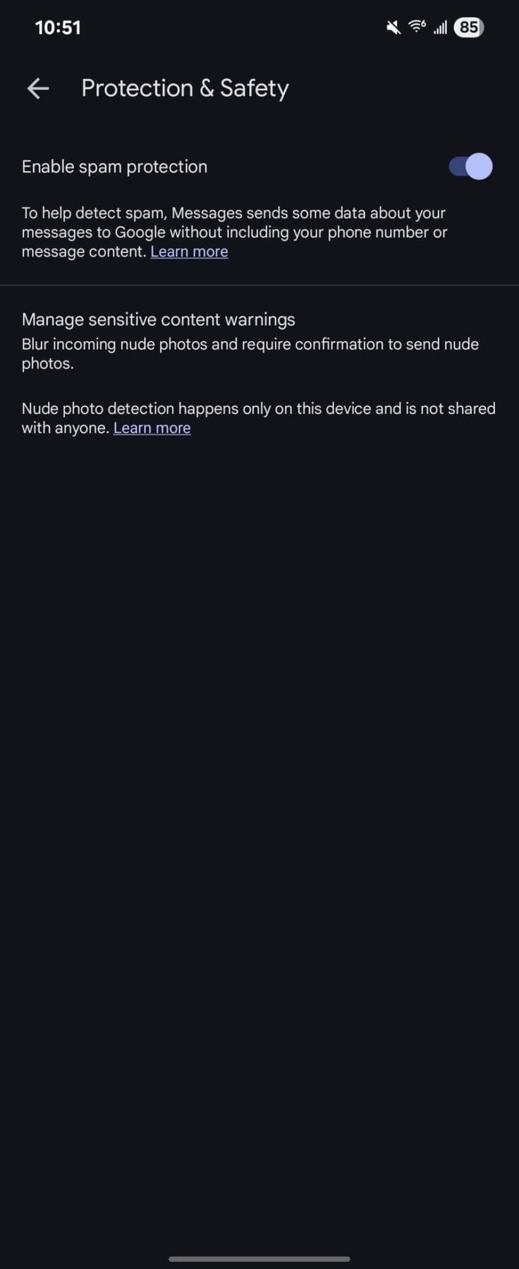В Google Messages появилась защита от интимных фото 6 google messages sensitive content warnings 2.webp