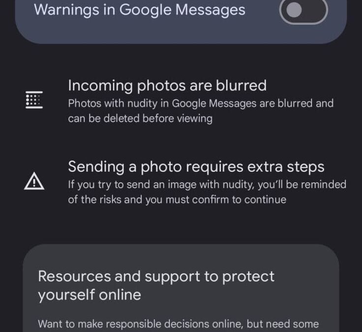 google messages sensitive content warnings 3a.webp