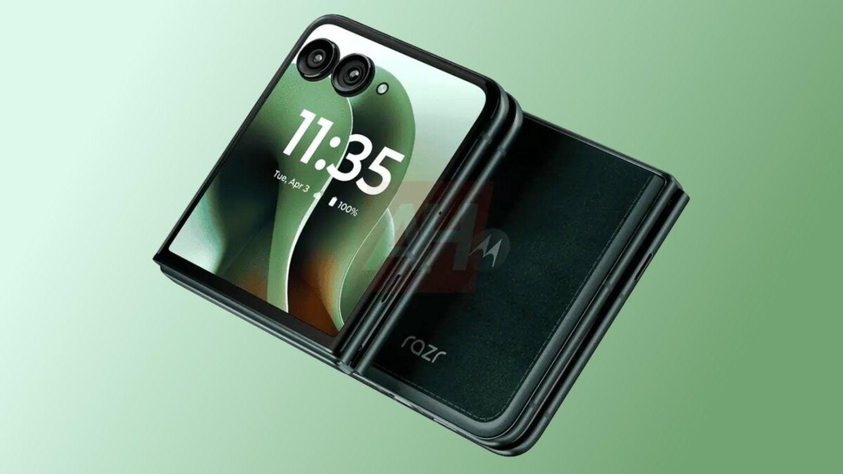 motorola razr plus 2025 leak green background
