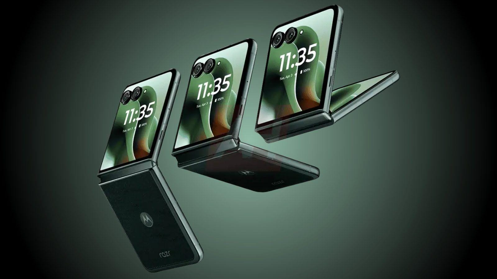 Новый Motorola Razr 2025: всё, что известно перед анонсом 9 motorola razr plus 2025 leak render green black background