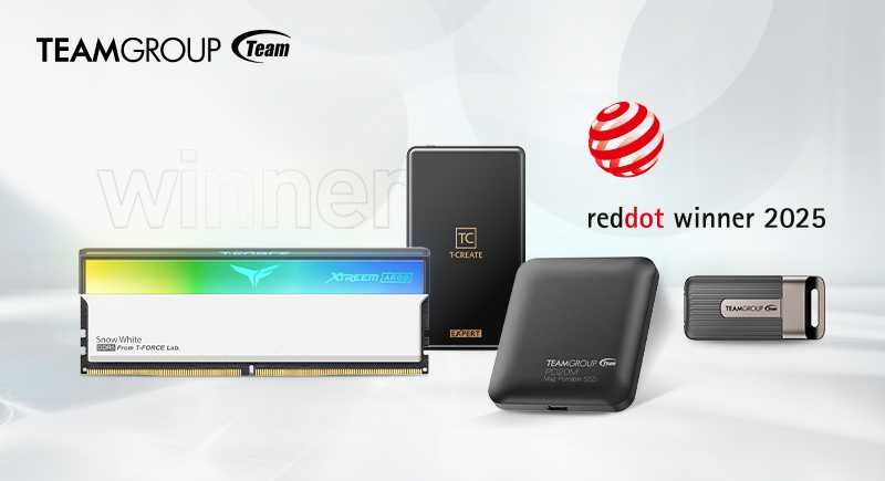 teamgroup secures four wins at the 2025 red dot design awards leading
