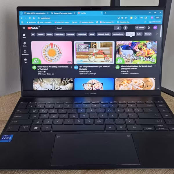 youtube website with recommendations on a laptop
