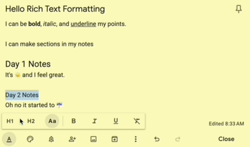 В Google Keep на ПК появилась поддержка форматирования текста 3 35a319b0 2f3c 11f0 bfec e2e47e1ab67f