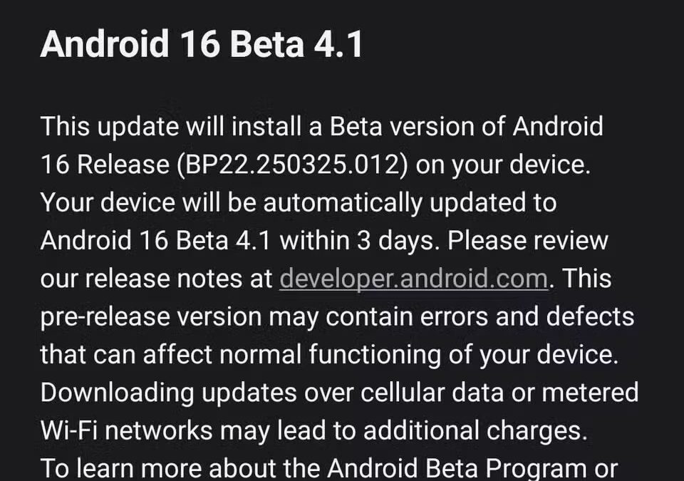 android 16 beta 41