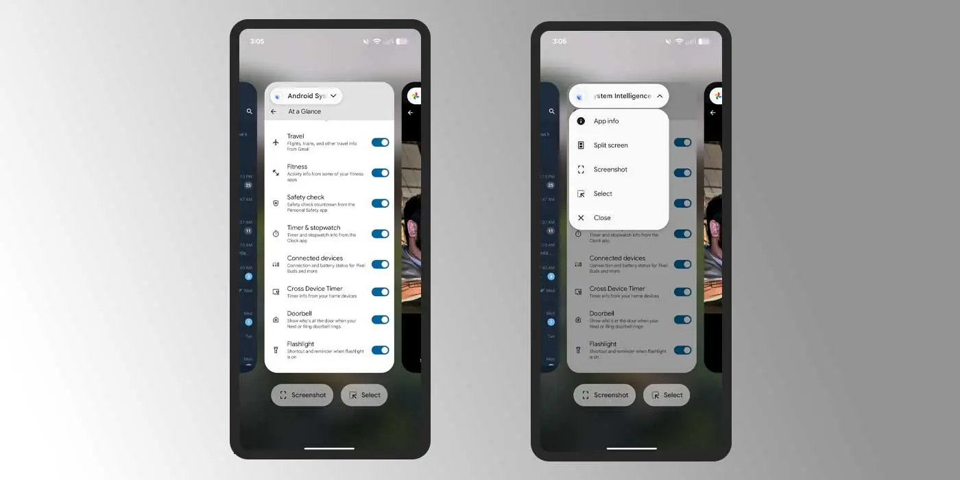 Android 16 обновил меню «Недавние» с выпадающими опциями 3 android 16 qpr1 recents menu 1.jpg