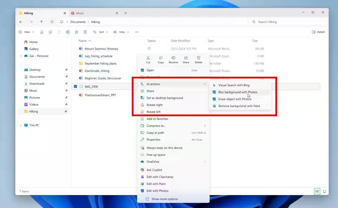 Контекстное меню в проводнике Windows с функциями редактирования изображений