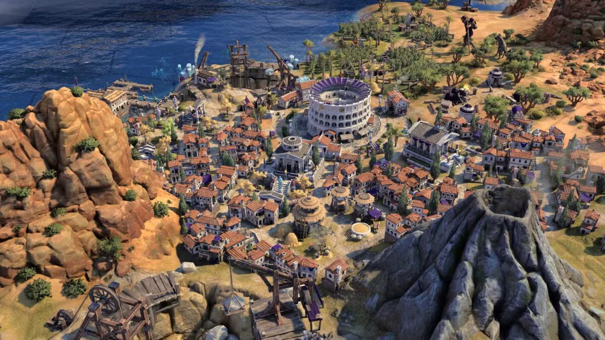 civ 7 city with colosseum