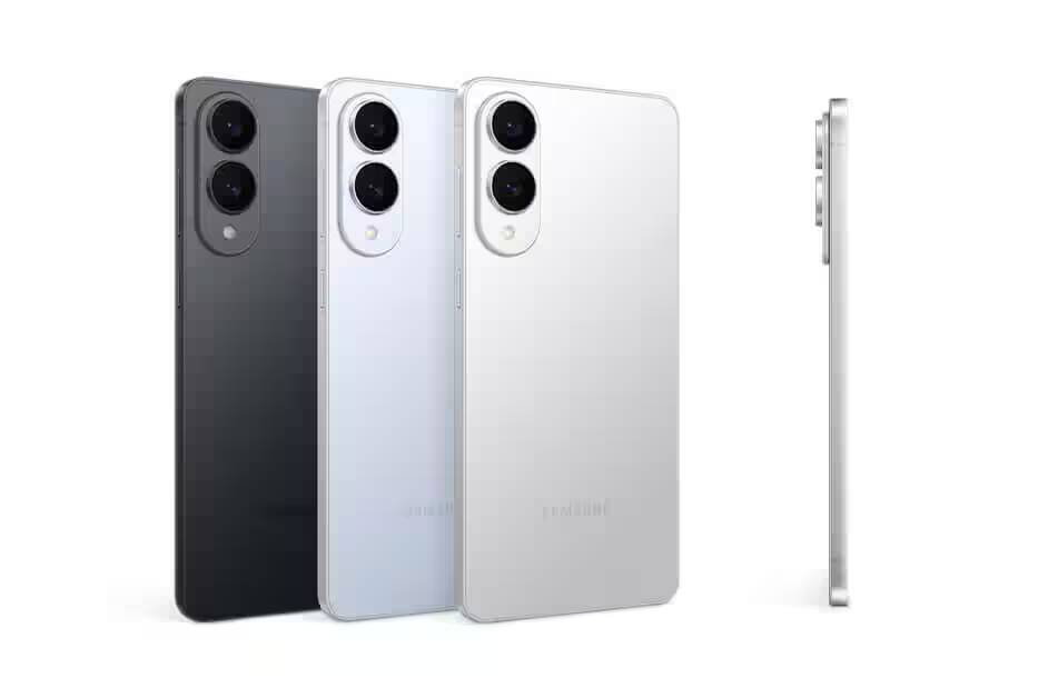 Смартфон Samsung Galaxy S25 Edge с тремя цветами и камерой на задней панели