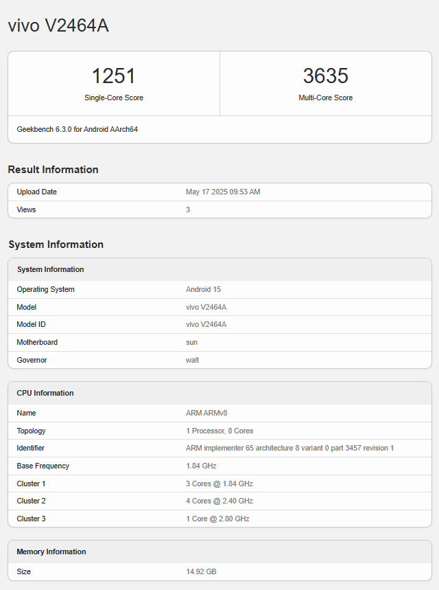 Vivo S30 и S30 Pro Mini получат чипы Snapdragon 7 Gen 4 и Dimensity 9400e 7 vivo s30 geekbench