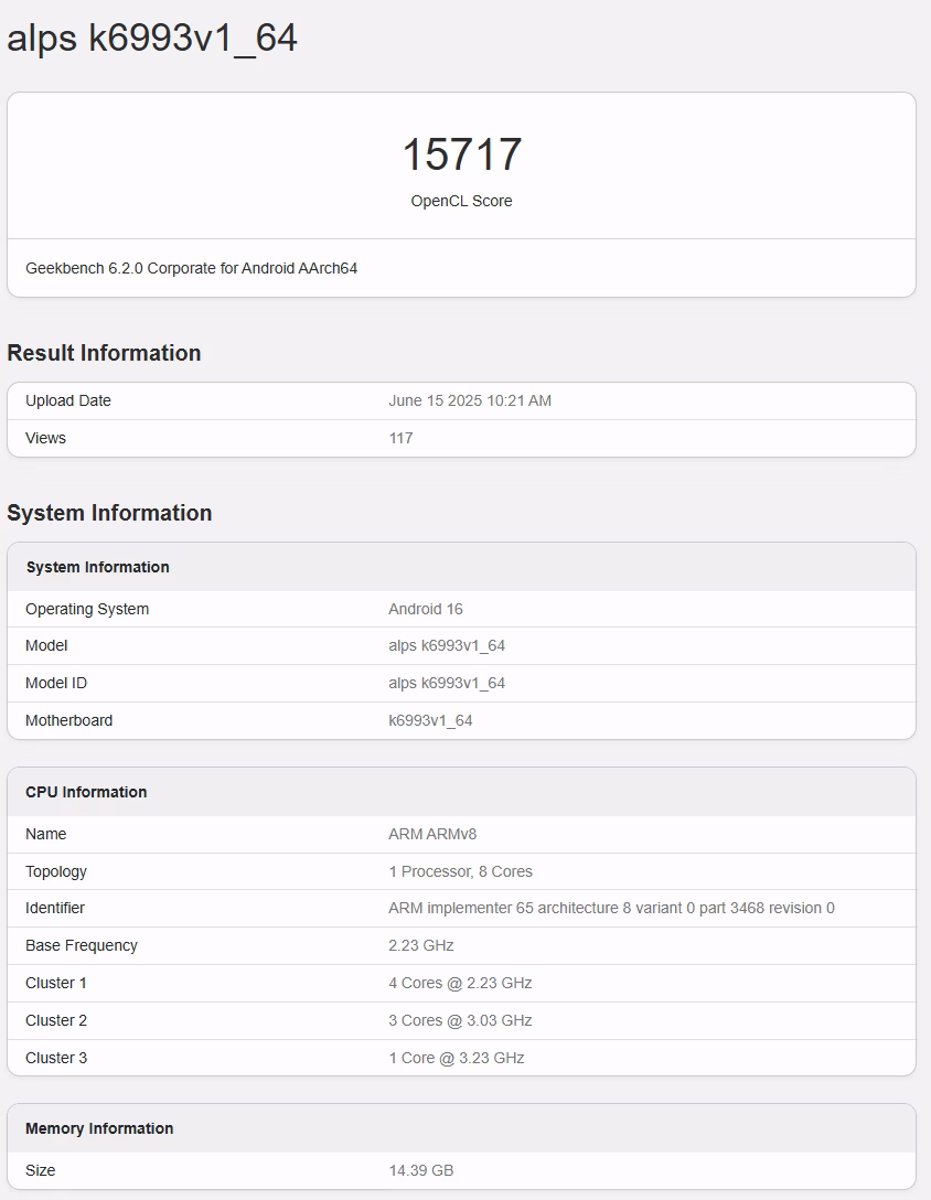 MediaTek Dimensity 9500 засветился в Geekbench 3 dimenisty 9500 geekbench