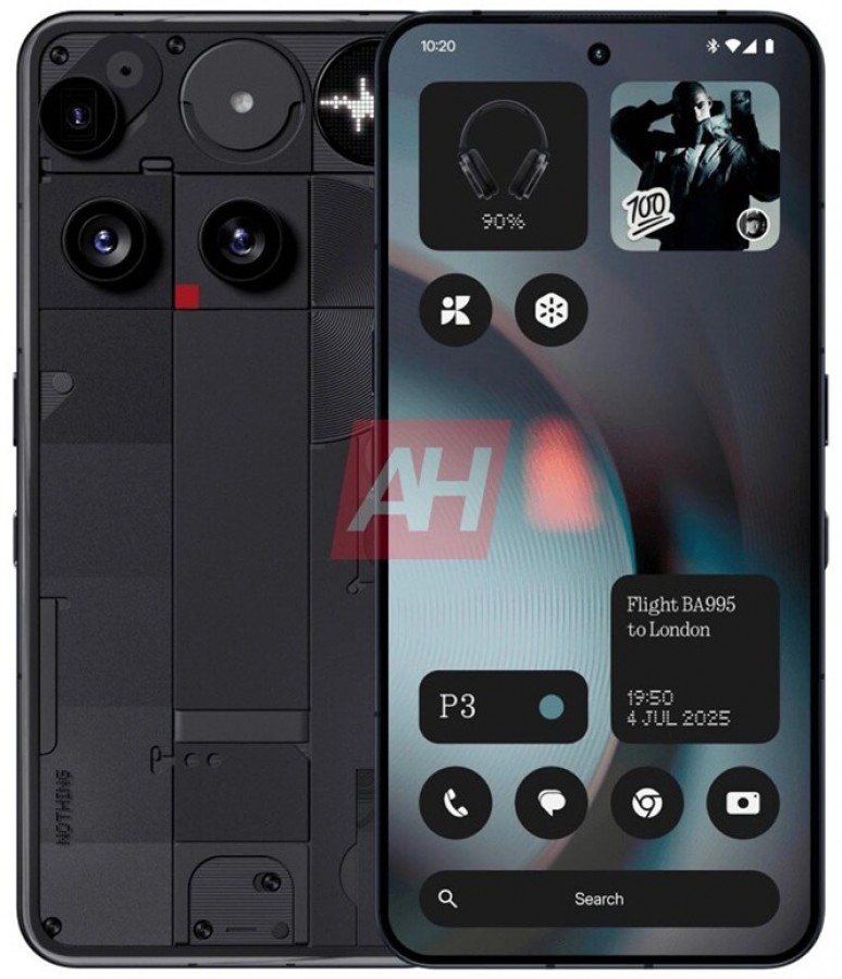 Задняя панель Nothing Phone 3 с тройной камерой и светодиодными индикаторами