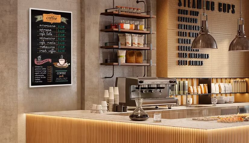 samsung color e paper coffee shop