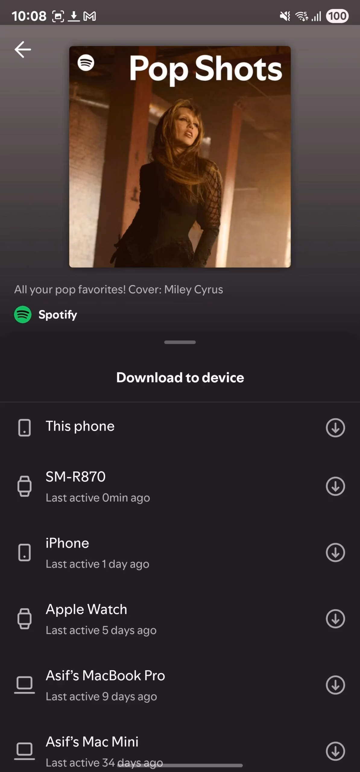 Spotify теперь позволяет удалённо загружать музыку на Galaxy Watch 4 spotify android app download music to other devices scaled 1