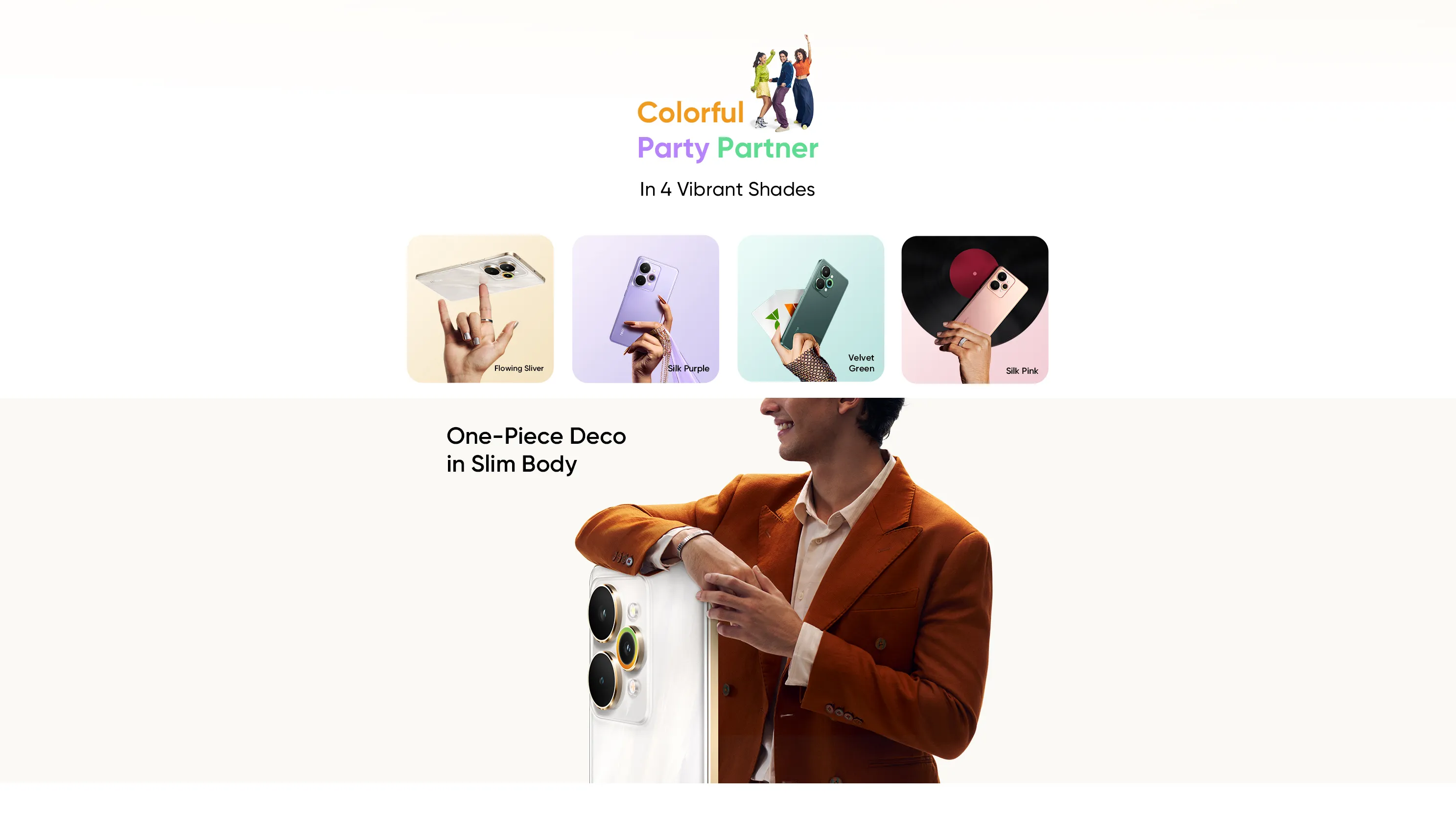 Рекламное изображение смартфона realme 15 Pro с тремя камерами и художественным фоном