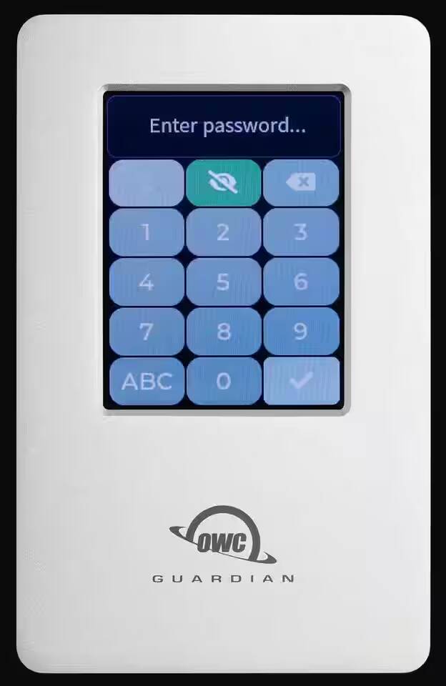 Дисплей SSD-накопителя OWC Guardian с сенсорным управлением