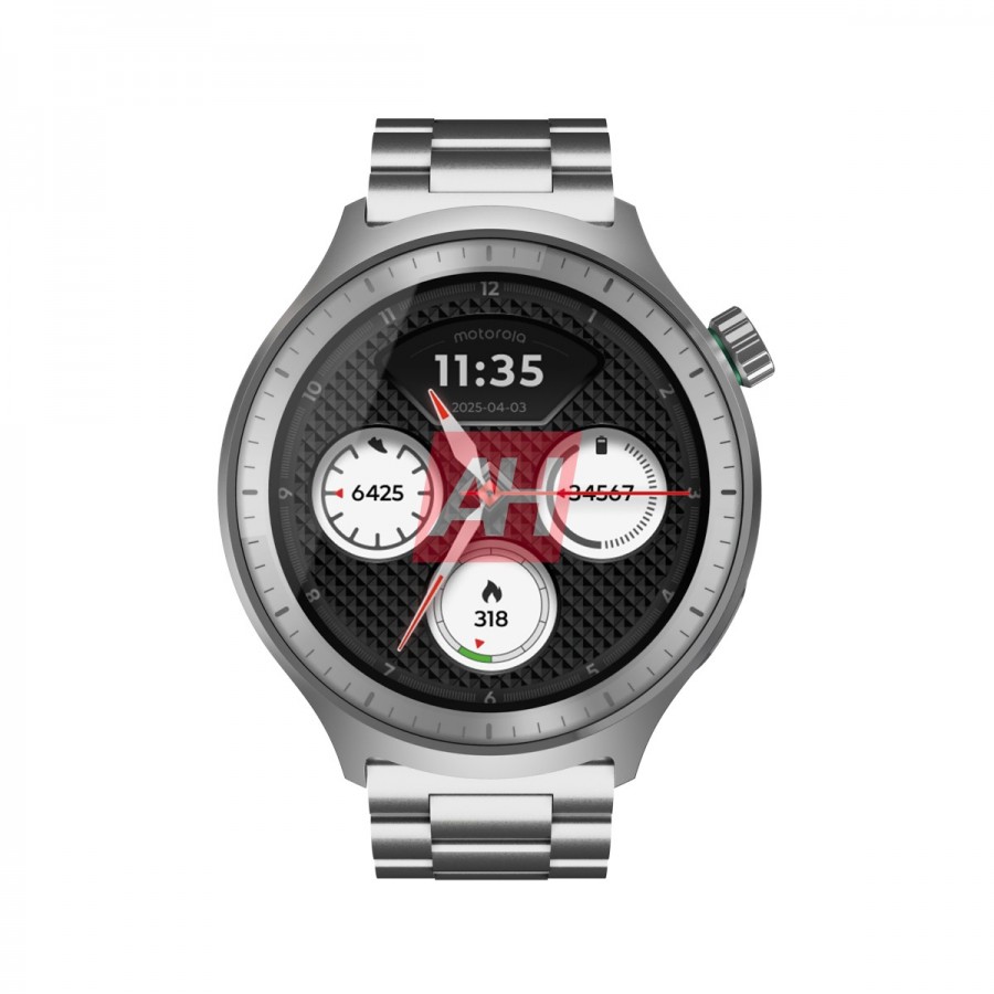 Умные часы OPPO Watch X3 на руке с металлическим браслетом и круглым циферблатом