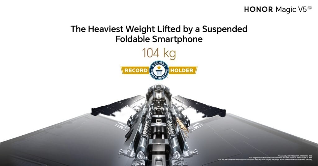 Honor Magic V5 установил мировой рекорд прочности среди складных смартфонов 3 honor magic v5 guinness world record