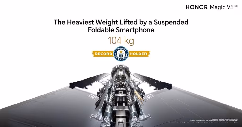 Honor Magic V5 установил мировой рекорд прочности среди складных смартфонов 3 honor magic v5 guinness world record