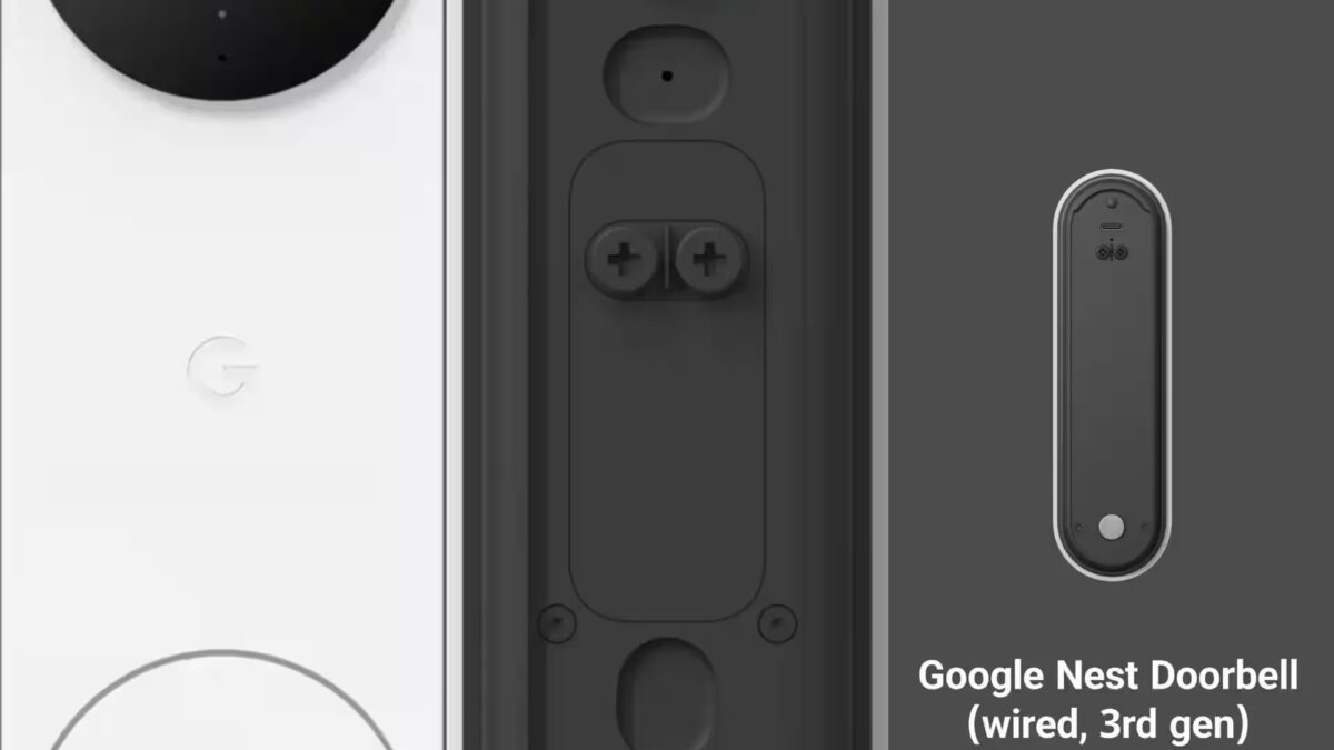 Вид сбоку компонента Google Nest Doorbell 3-й генерации проводной