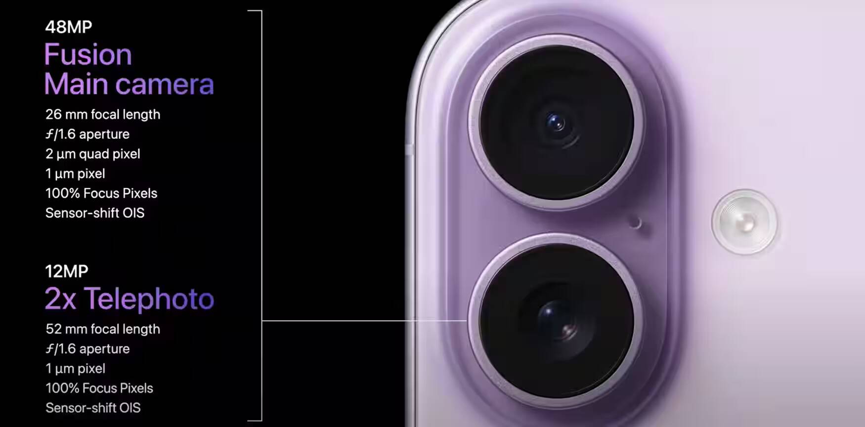Apple выпустила iPhone 17 2 Основные камеры iPhone 17 с 48 МП и 12 МП