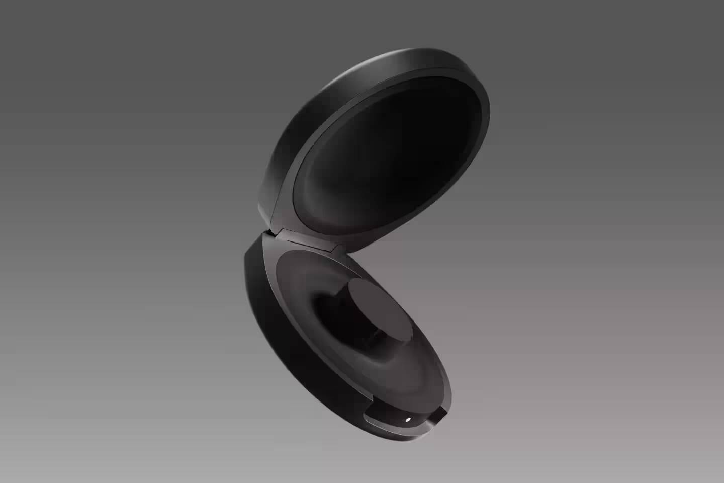 Чёрное керамическое кольцо Oura в открытом состоянии