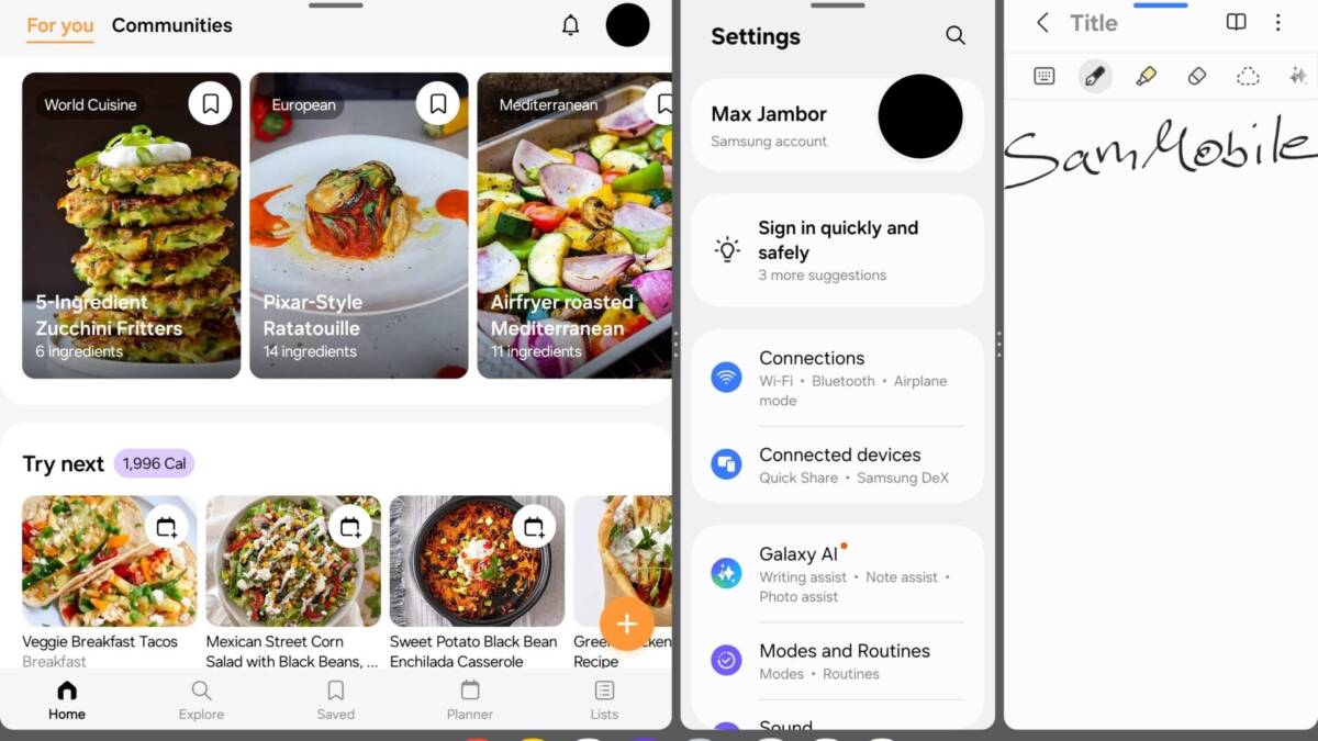 samsung galaxy tab s11 ultra one ui 8 3 in 1 side by side vertical multitasking 1920x1200 1