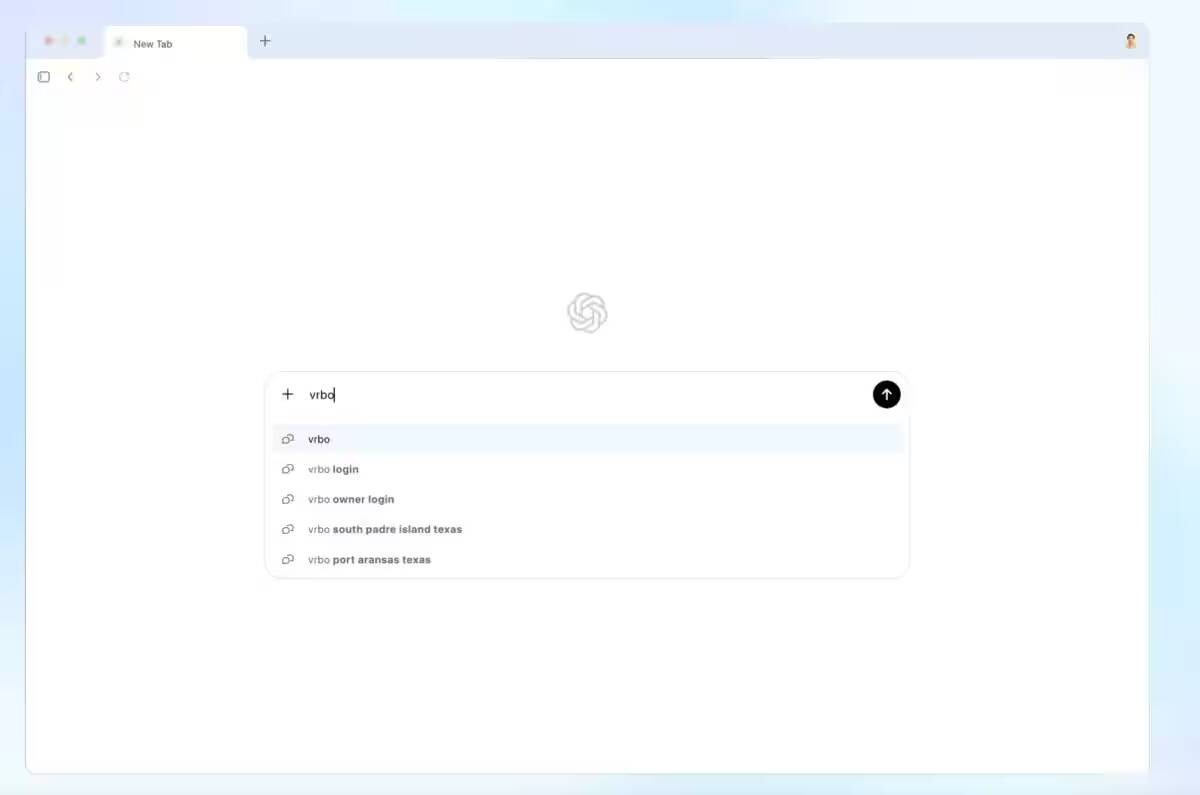 Веб-браузер Microsoft Edge с открытым поиском по запросу ВРБО на вкладке