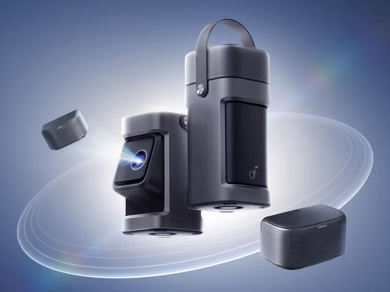 Anker has introduced a unique portable projector with detachable speakers