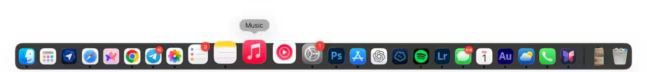 Обзор macOS 26 Tahoe: свежий дизайн и мир без Launchpad 1 Изменённый док и иконки приложений на рабочих столах macOS 26 Tahoe