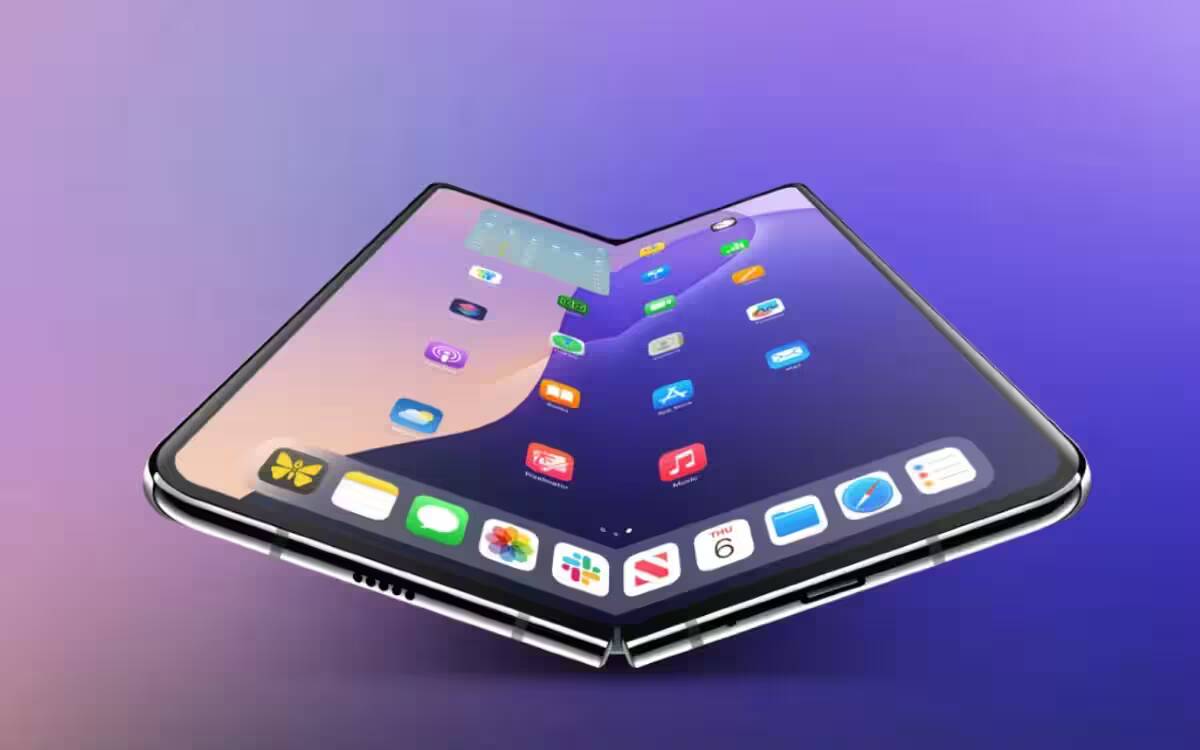 Топ-10 самых ожидаемых смартфонов 2026 года 1 Сгибающийся смартфон с дисплеем и иконками приложений