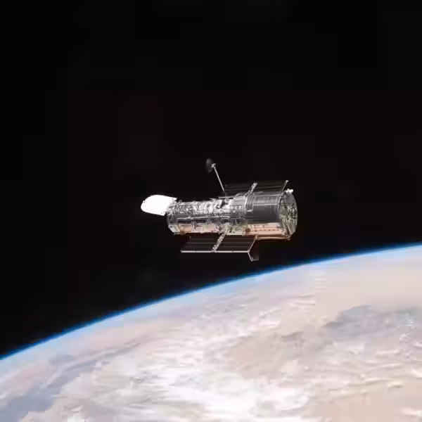 an image of hubble space telescope in orbit image source nasa